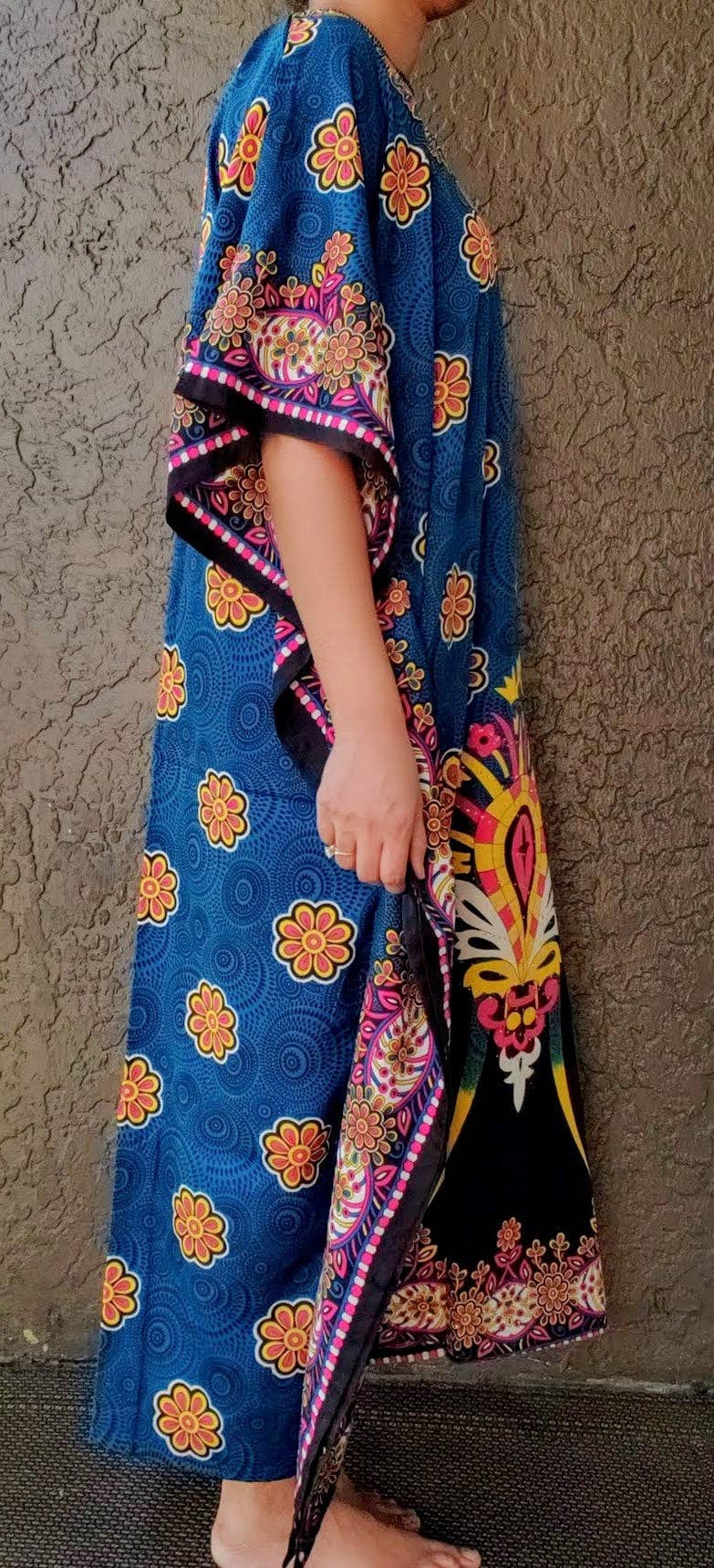 India Batik - Wholesale Kaftan - Women's - Women Floral / Sequin Embellished Kaftan Dress5