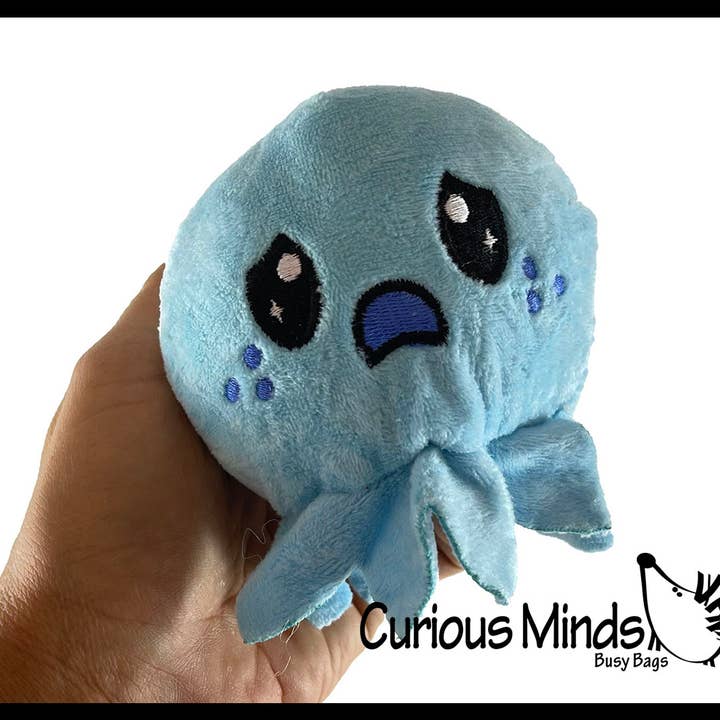 Curious Minds Toys - Wholesale Stuffed/Plush Toy - Kids & Baby - 1Â Cute Octopus Animal Happy Sad Plush Flip Inside Out Anima
