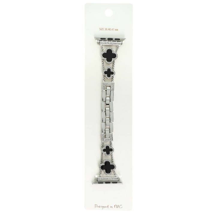 SP Sophia Collection - Wholesale Watch Band/Strap - Unisex - Quatrefoil Rhinestone Pave Apple Watch Chain Band