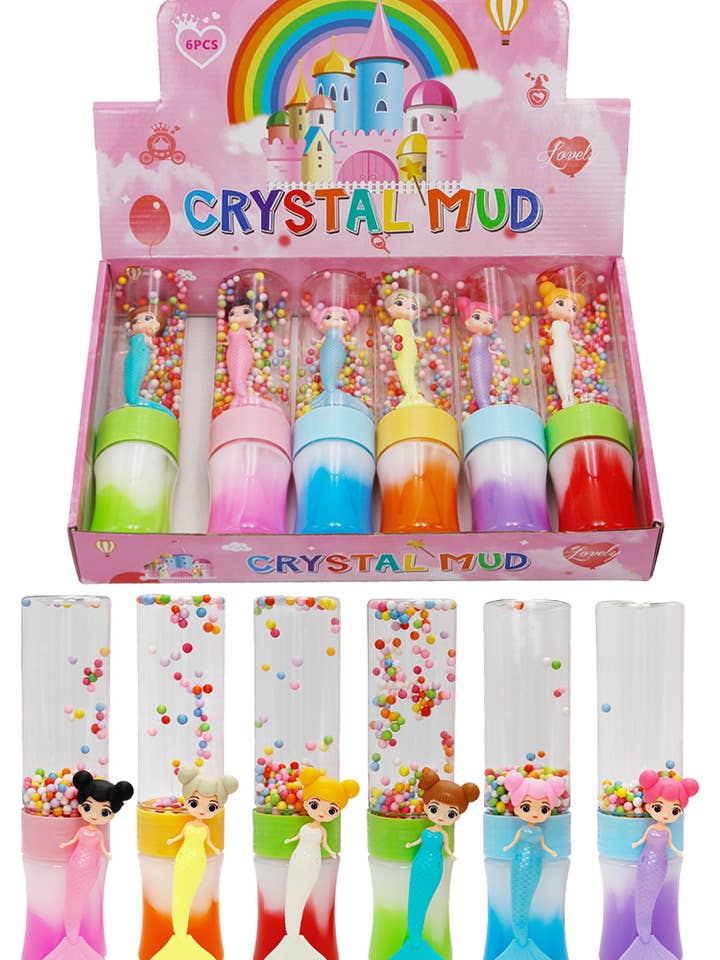 Mermaid Figurine Colorful Foam Ball Slime Tube for wholesale by Cap Zone