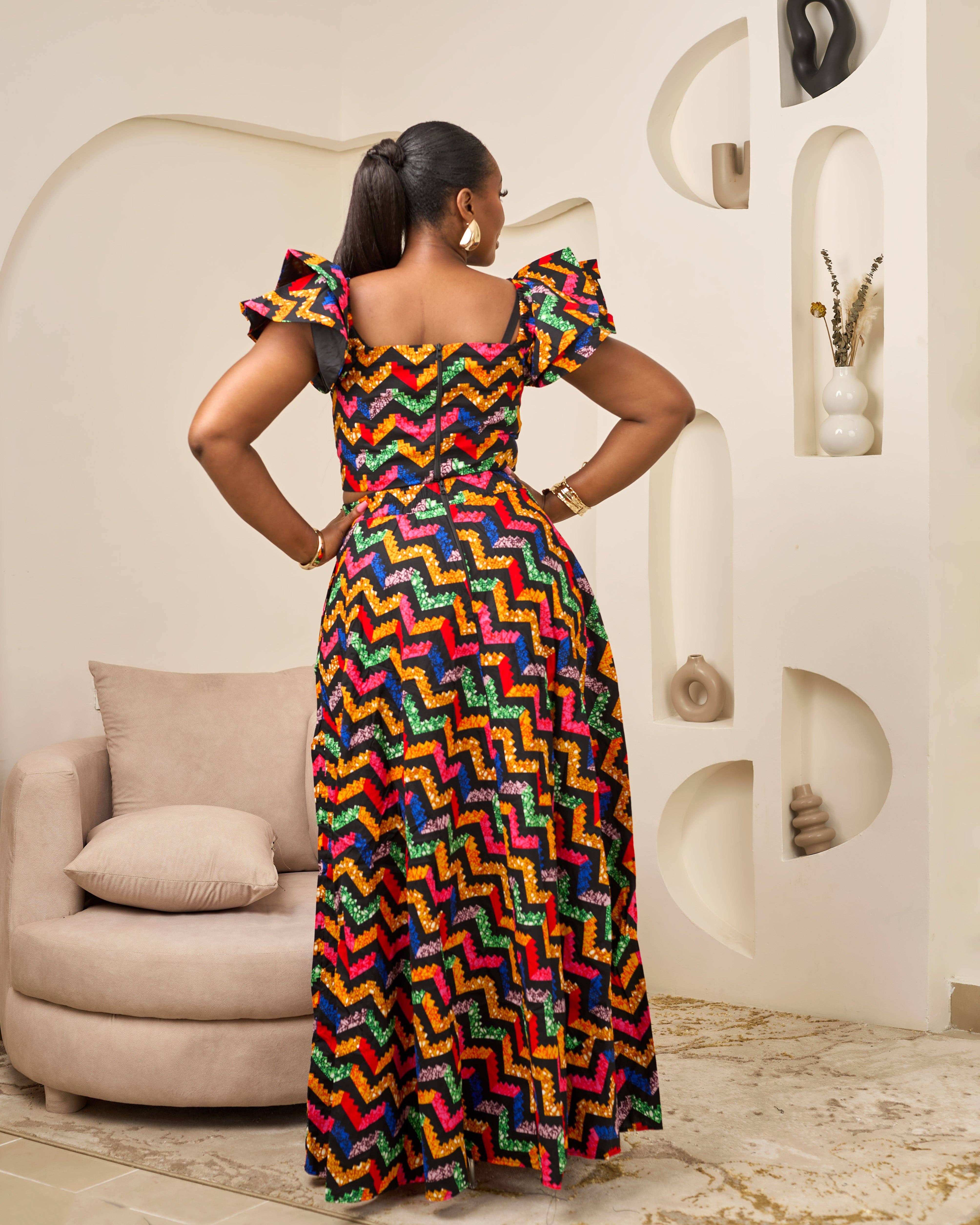 CUMO London - Wholesale Blouse - Women's - African Print Off Shoulder Crop Top/Blouse - ENNI2