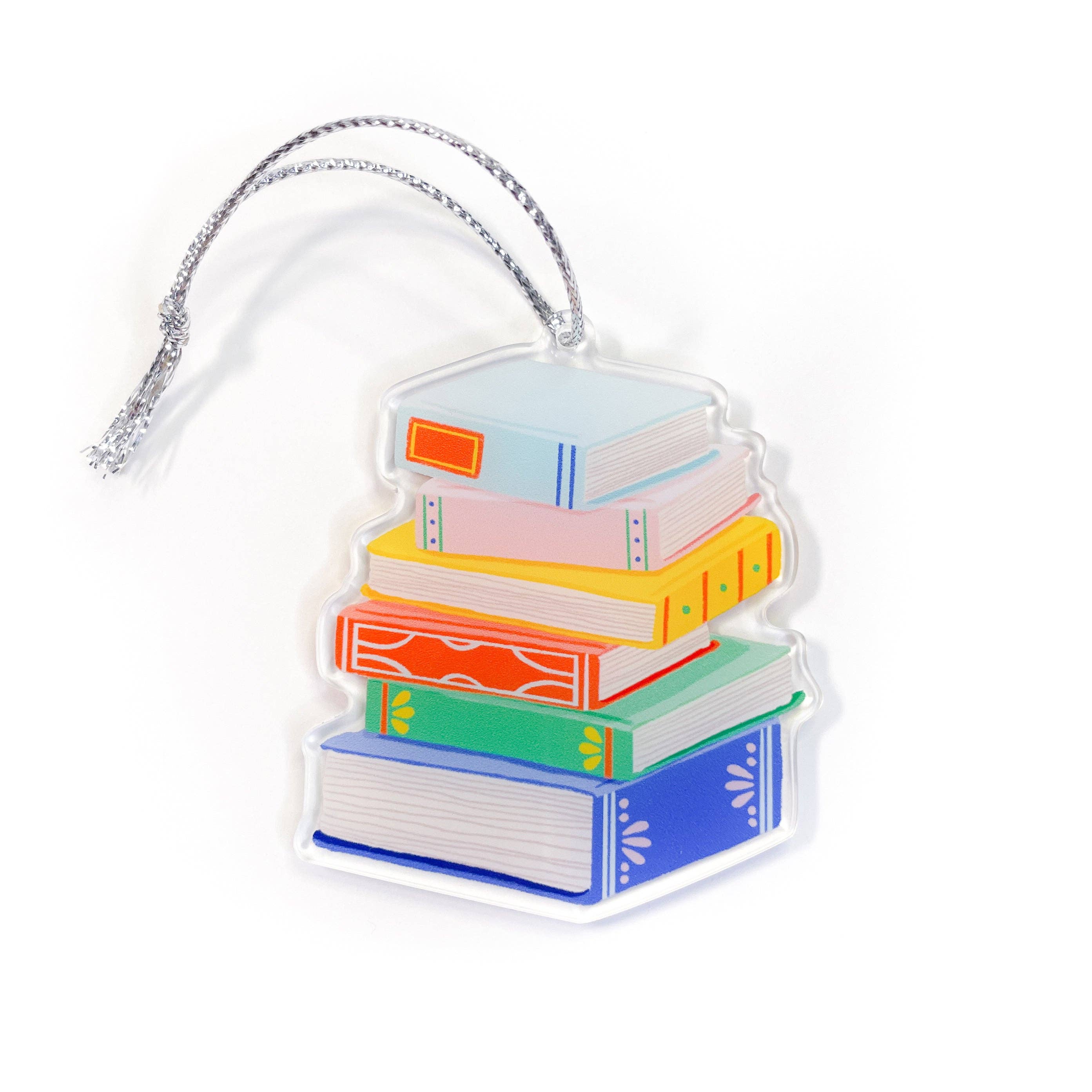 Grey Street Paper - Wholesale Ornament - Colorful Book Stack Christmas Ornament0