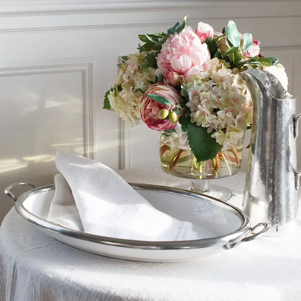 Arte Italica & Crown Linen Designs - Vendita all'ingrosso Vassoi da portata - Vassoio ovale con manici tosc1