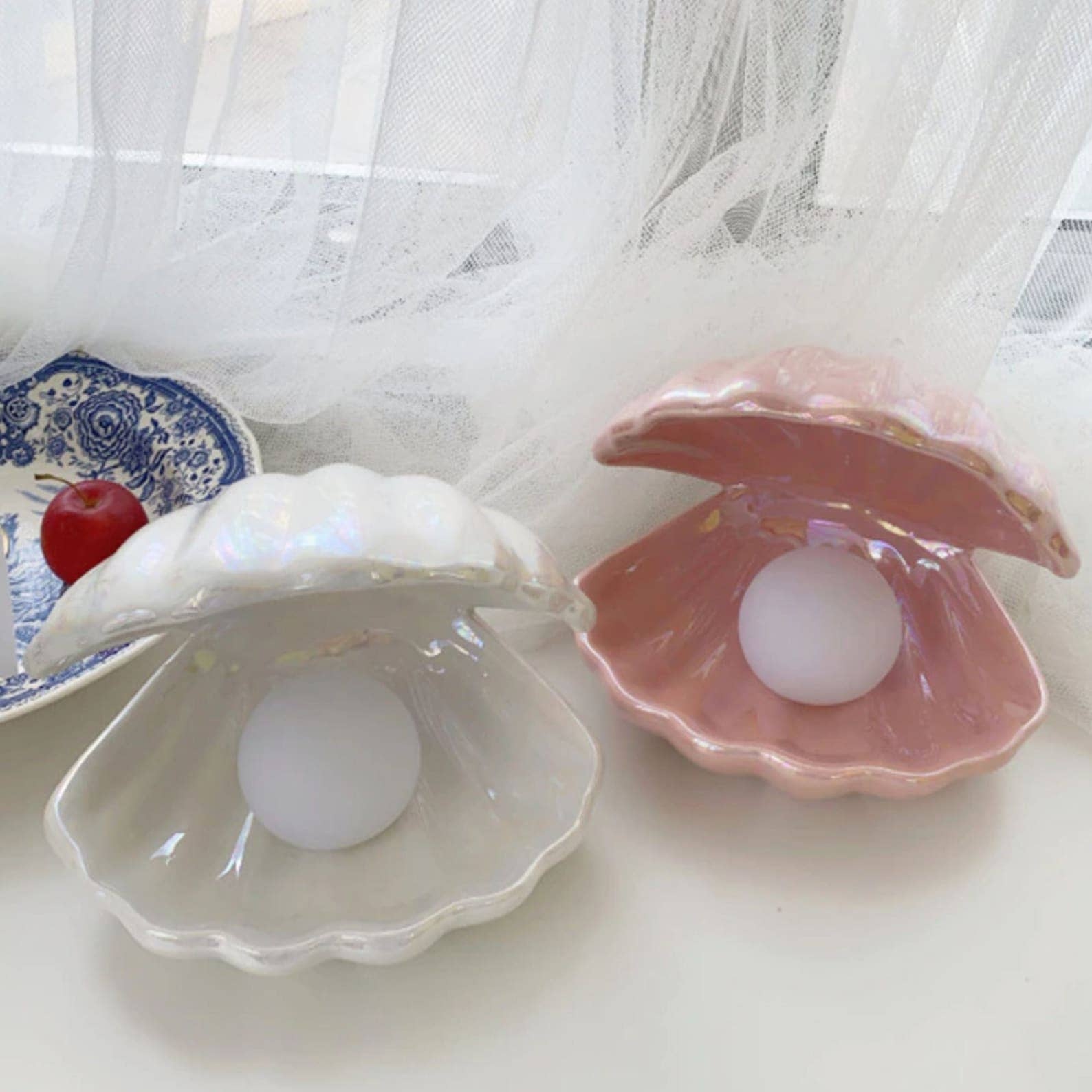 Green Pastures Wholesale - Wholesale Decorative Tabletop Object - Pearl Decor Shell Jewelry Tray and Table Lamp8