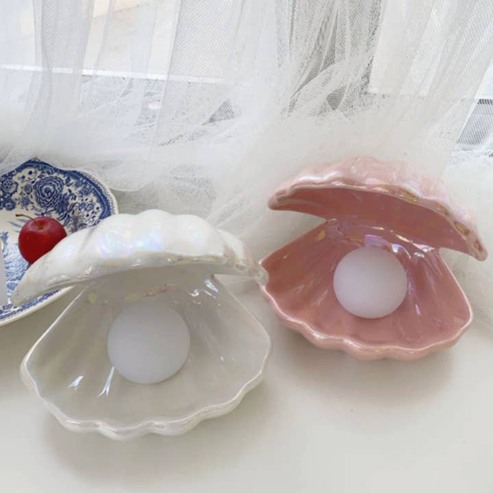 Green Pastures Wholesale - Wholesale Decorative Tabletop Object - Pearl Decor Shell Jewelry Tray and Table Lamp8