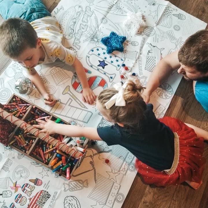 Creative Crayons Workshop - Wholesale Coloring Tablecloth - Kids & Baby - USA Patriotic Coloring Tablecloth | 4th of July Party Decor2