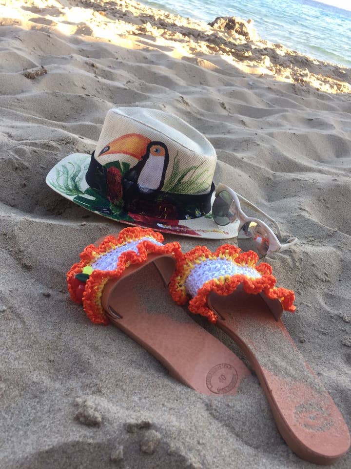 SIBYLLADELPHICA - Vente Sandales – femme - Sandales en cuir et raphia "Chica Boom"4