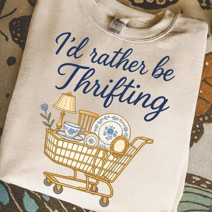 I'd Rather Be Thrifting Comfort Colors Tee for wholesale by Stitched in Honey