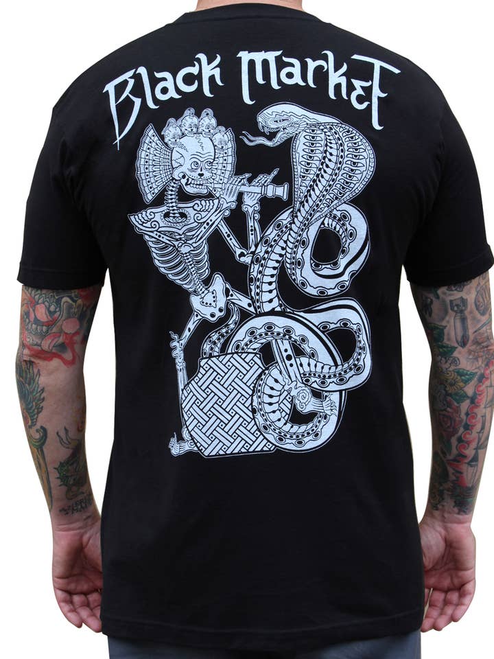 Snake Charmer - Men's T-Shirt Graphic Tee for wholesale by Black Market Art