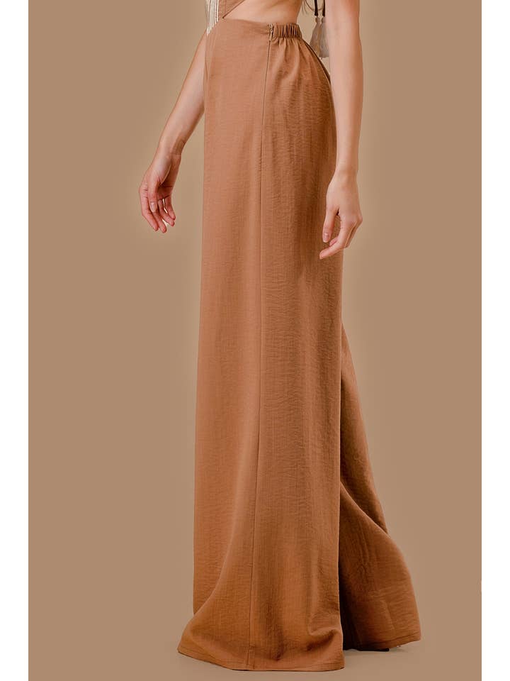 MOCHA AJWS1138E_COTTON CODING DETAIL WOVEN JUMPSUIT for wholesale on Faire9