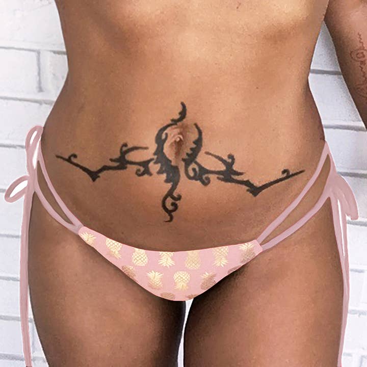 Fond réversible Brook - Ananas rose/Fard à joues pour la vente par Toxic Sadie Swimwear