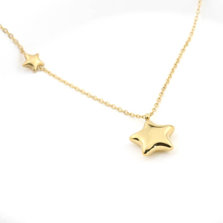 Blueyejewelry - Vendita all'ingrosso Collana con ciondolo/pendaglio - Collana a forma di stella soffiata - Ciondolo a forma di stella gonfia che non si ossida4