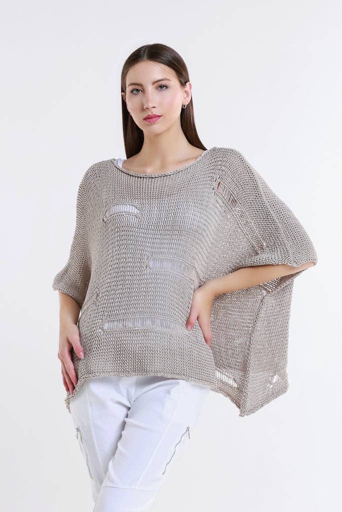 TINA Stephens Italy/Tees By Tina – Top de malha - Mulher por atacado – Camisola de malha com barra aberta Jean Elbow Slv (BQ909)8