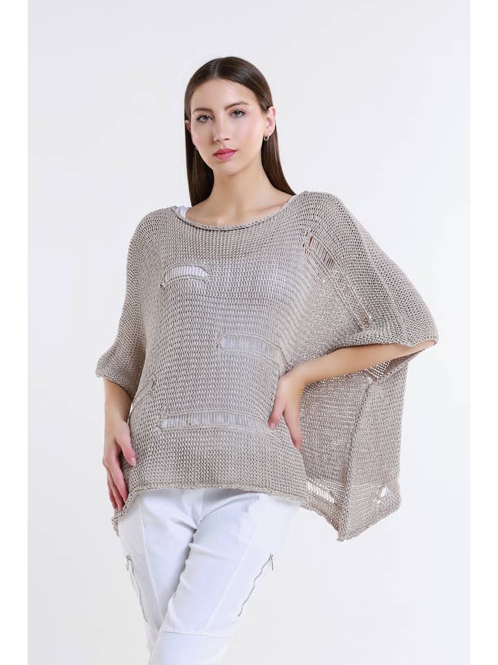 TINA Stephens Italy/Tees By Tina – Top de malha - Mulher por atacado – Camisola de malha com barra aberta Jean Elbow Slv (BQ909)8