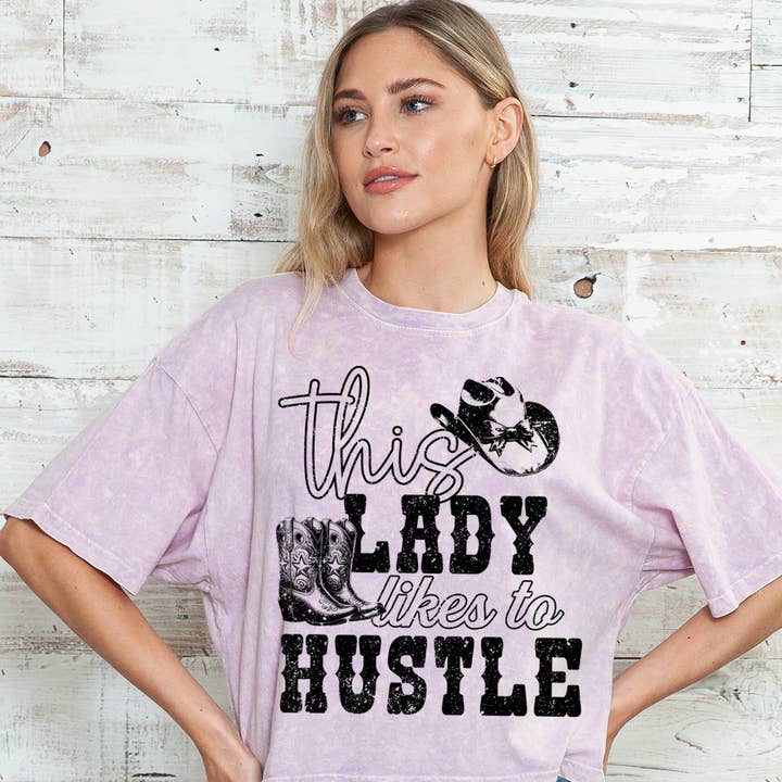 Damen Western Grafikdruck Mineral Wash Crop Top für den Großhandel von Amused by Blue