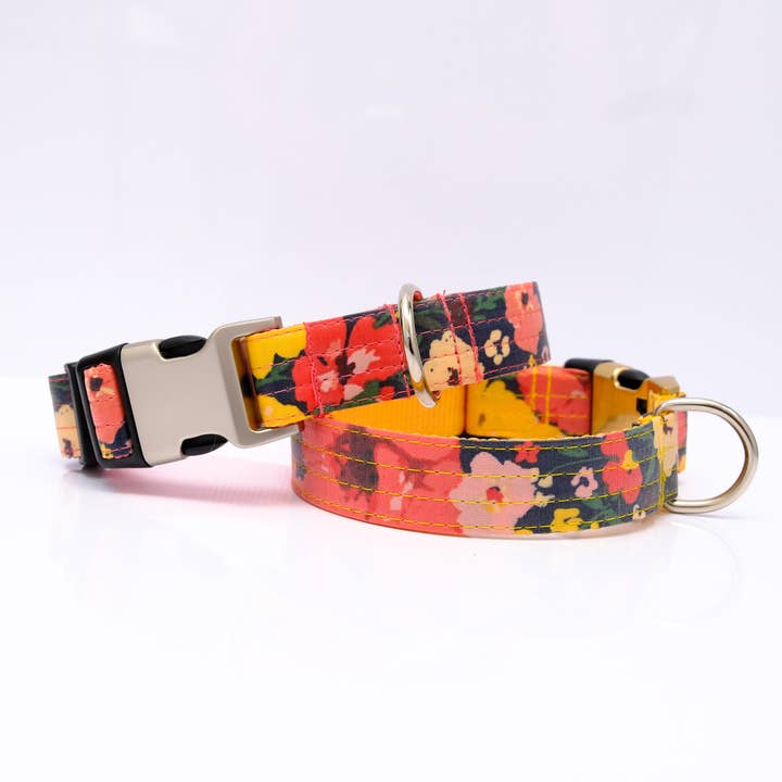 Gola para cão 'Prado' Algodão Laminado Floral por atacado de Mimi Green