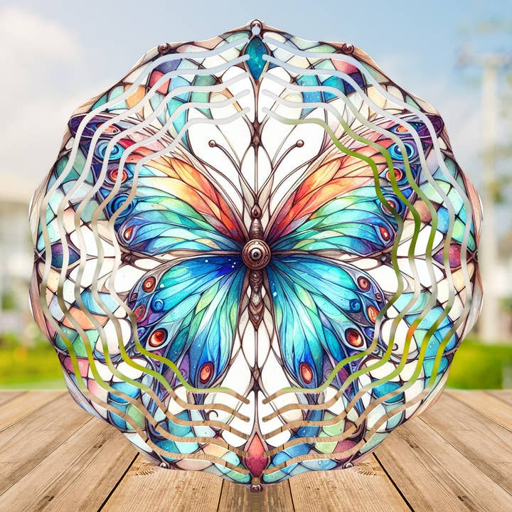 Prism Butterfly #6 8" Wind Spinner Sublimation Transfer for wholesale by Fun-R-We Creations & Co. Ltd.