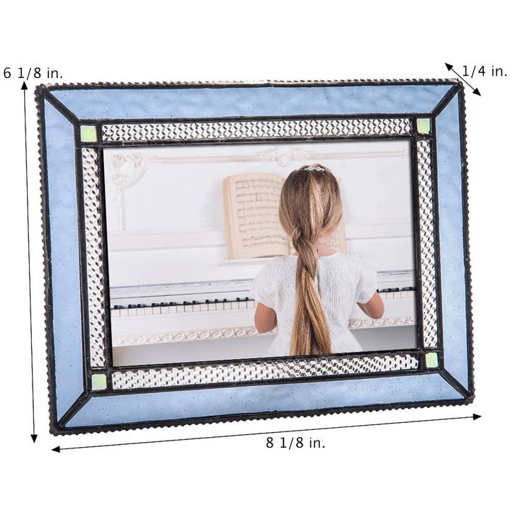 J Devlin Glass Art & Bert Anderson Collection - Wholesale Picture Frame - Pic 418 Pale Blue Glass - Easel Back Frame Series4