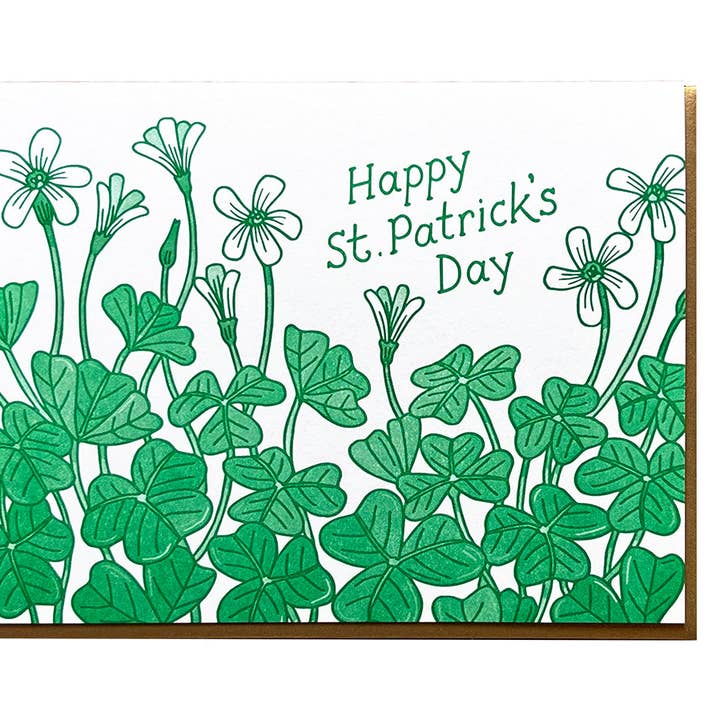 St. Patrick's Day Shamrocks Card for wholesale by Noteworthy Paper & Press