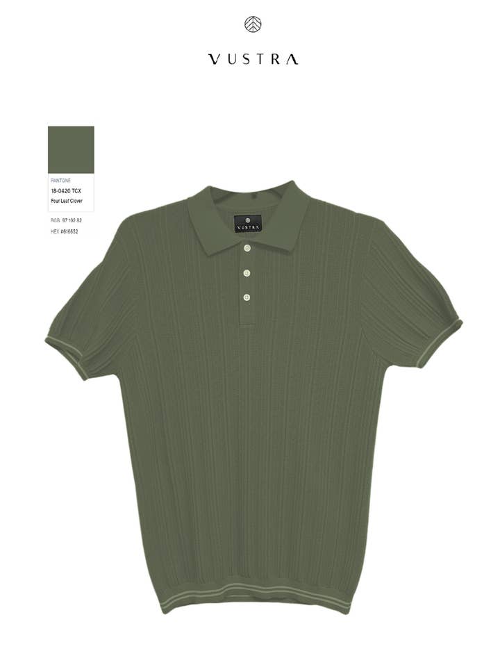 Polo à manches courtes olive/VM20-126-305 pour la vente par Vustra