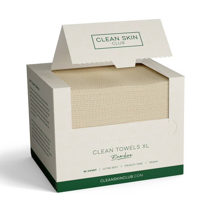 Clean Skin Club - Wholesale Face & Body Wipes - Clean Towels XL™ Bamboo, Disposable Face Towels, 50 Count0