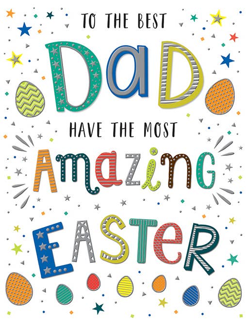 Easter Card, Dad, Colourful text for wholesale by Piccadilly Greetings