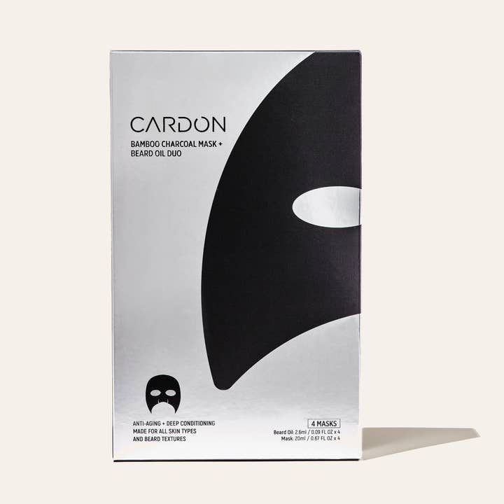 Bambuskohle Halbmaske + Bartöl (4er Pack) für den Großhandel von Cardon