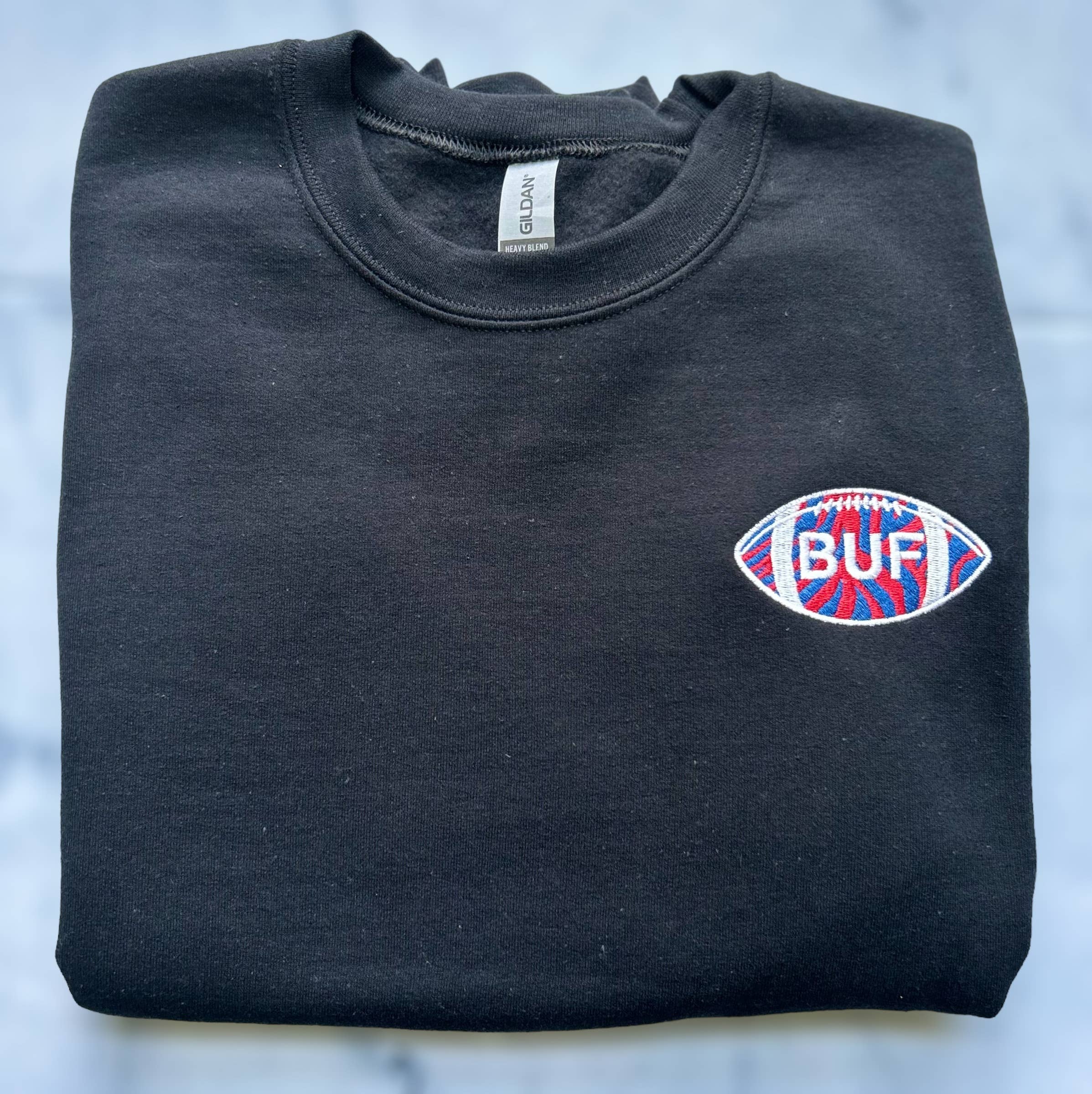 Rosie by Madison - Wholesale Graphic Sweatshirt - Unisex - Embroidered BUF Football Sweatshirt | Buffalo1