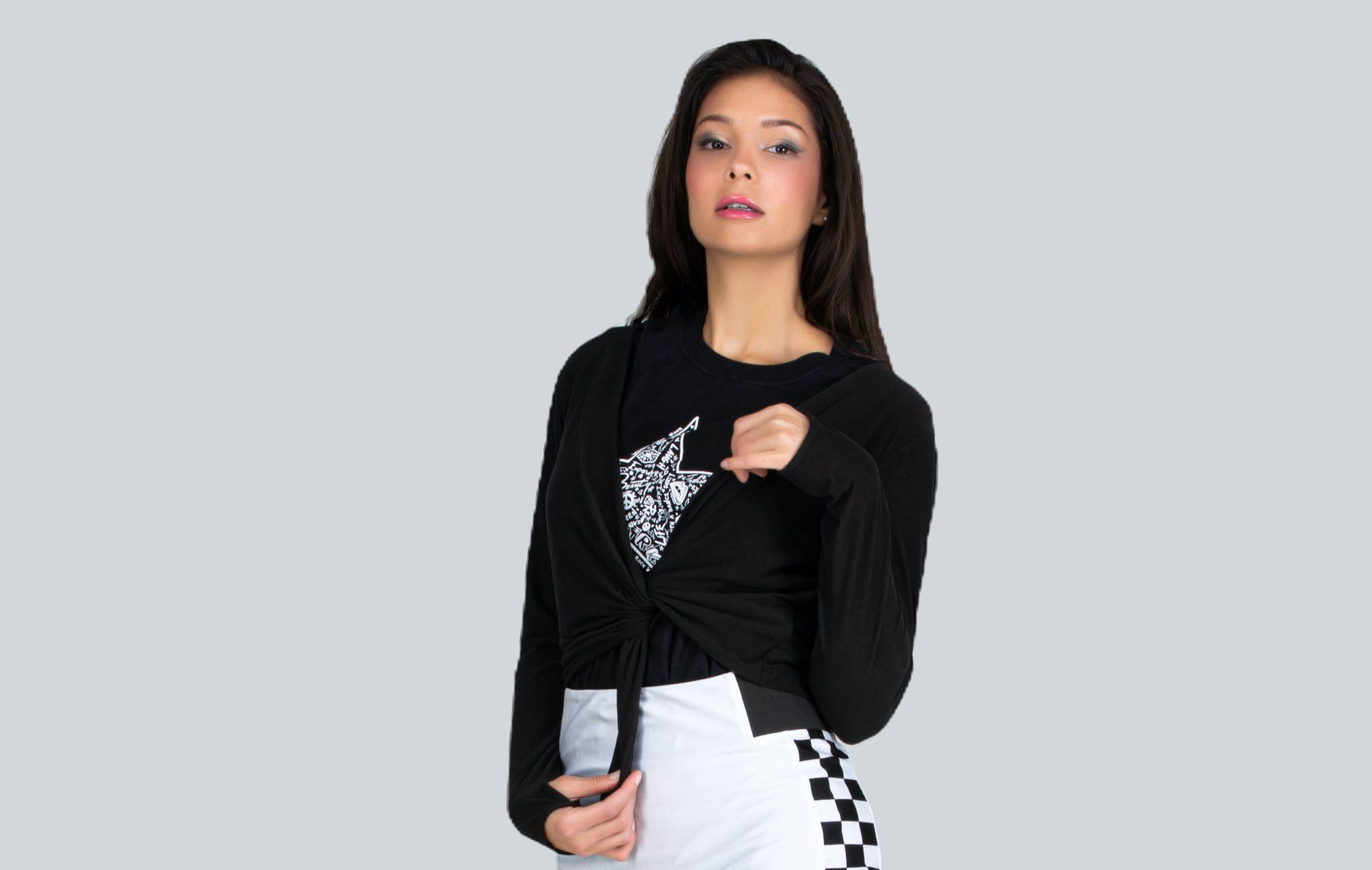 Fever1 Fashion – wholesale Cardigan – Women’s – Long Sleeve Black Bolero with Thumb Holes4