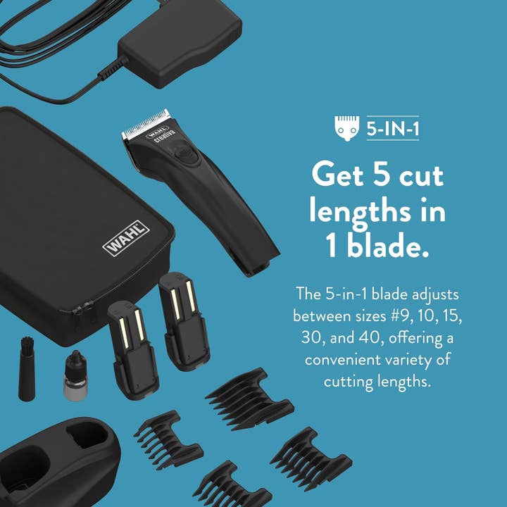 Alpine – wholesale Pet grooming tool – Dog – Wahl Professional Animal Creativa Cordless Dog, Cat, Pet, and Horse Clipper with 5-in-1 Adjustable Blade - Black3