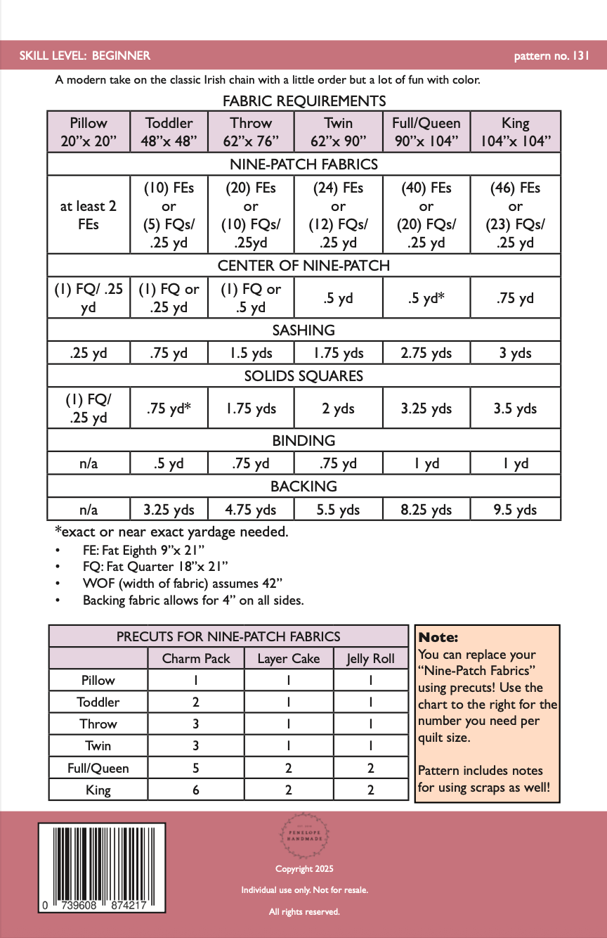 Penelope Handmade - Wholesale Surface Pattern Design - Geraldine Quilt Pattern | Paper Pattern1