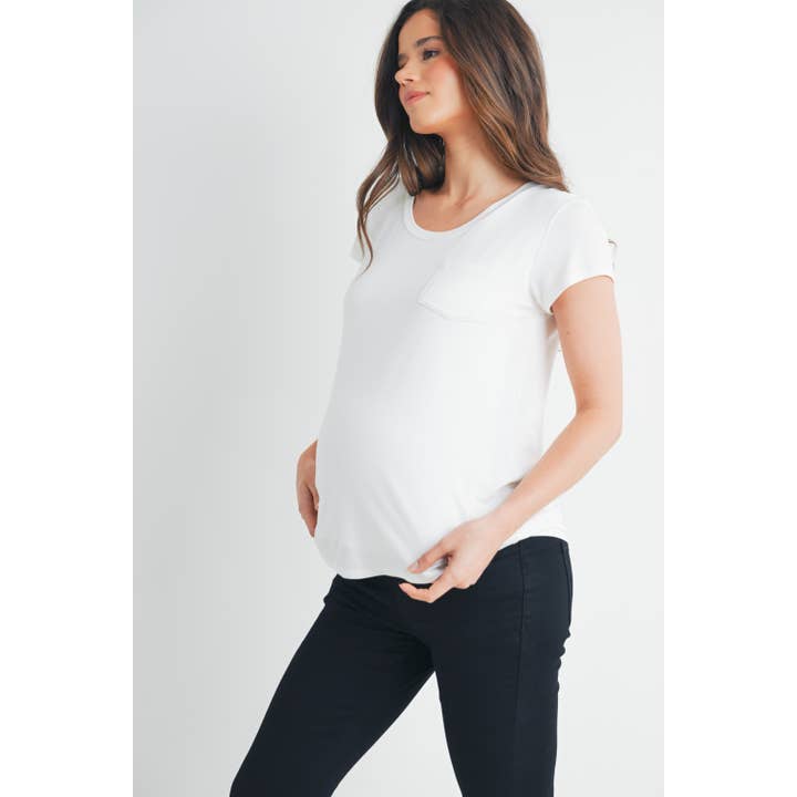 Hello Miz - Wholesale Nursing Top - Maternity - Round Neck Maternity Nursing Pocket T-Shirt 15