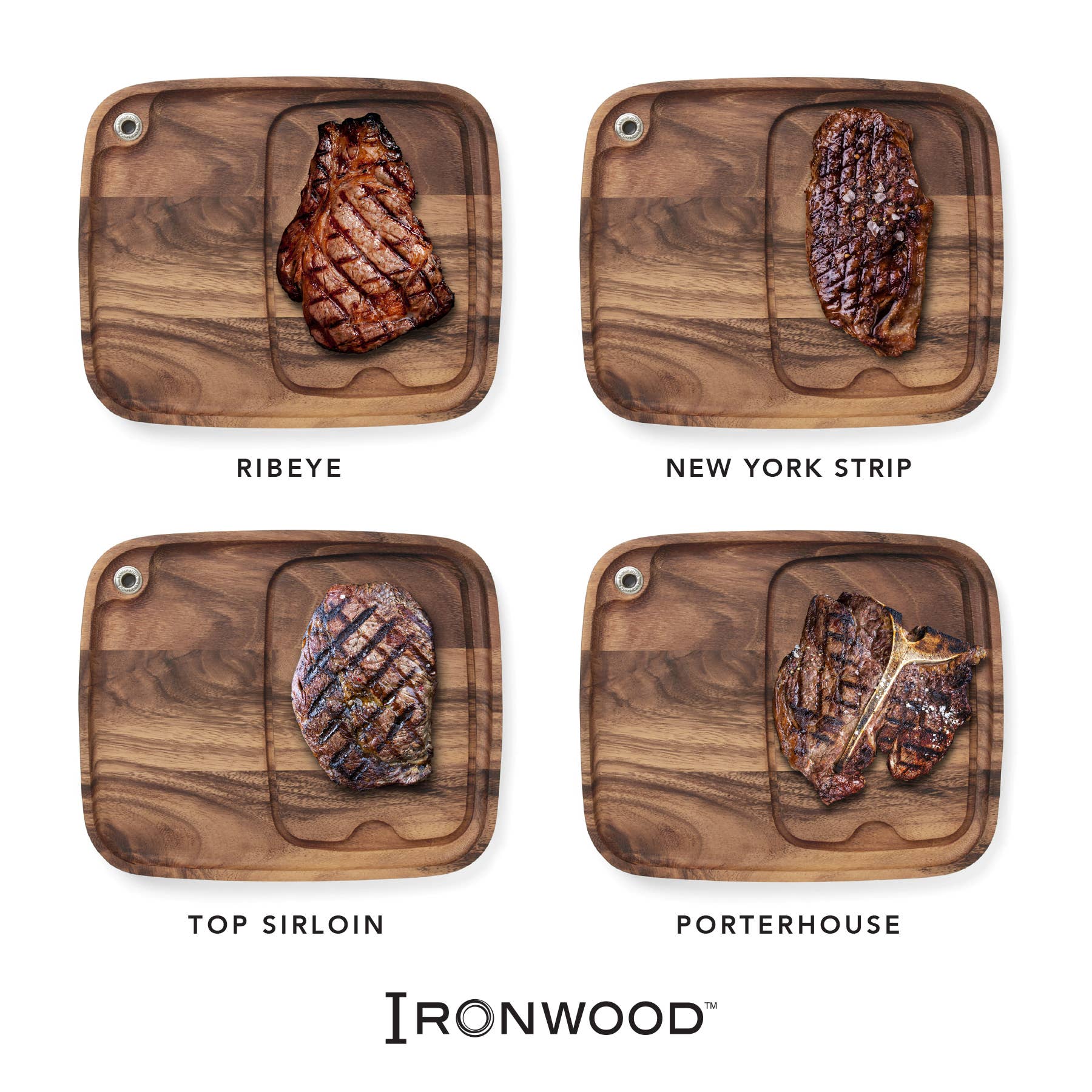 Fox Run Brands - Wholesale Serving Plate - Ironwood Fort Worth Steak Plate, Acacia Wood, 11" x 13"6