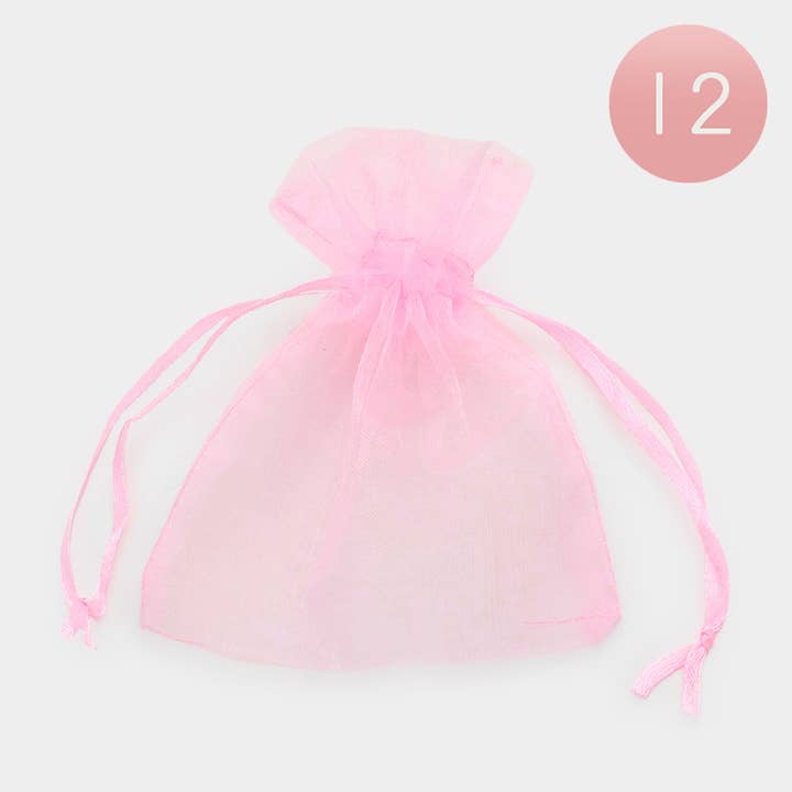 Sensibling Corp. - Wholesale Gift Bag - 12PCS - 4 X 5 Ribboned Organza Gift Bags
11