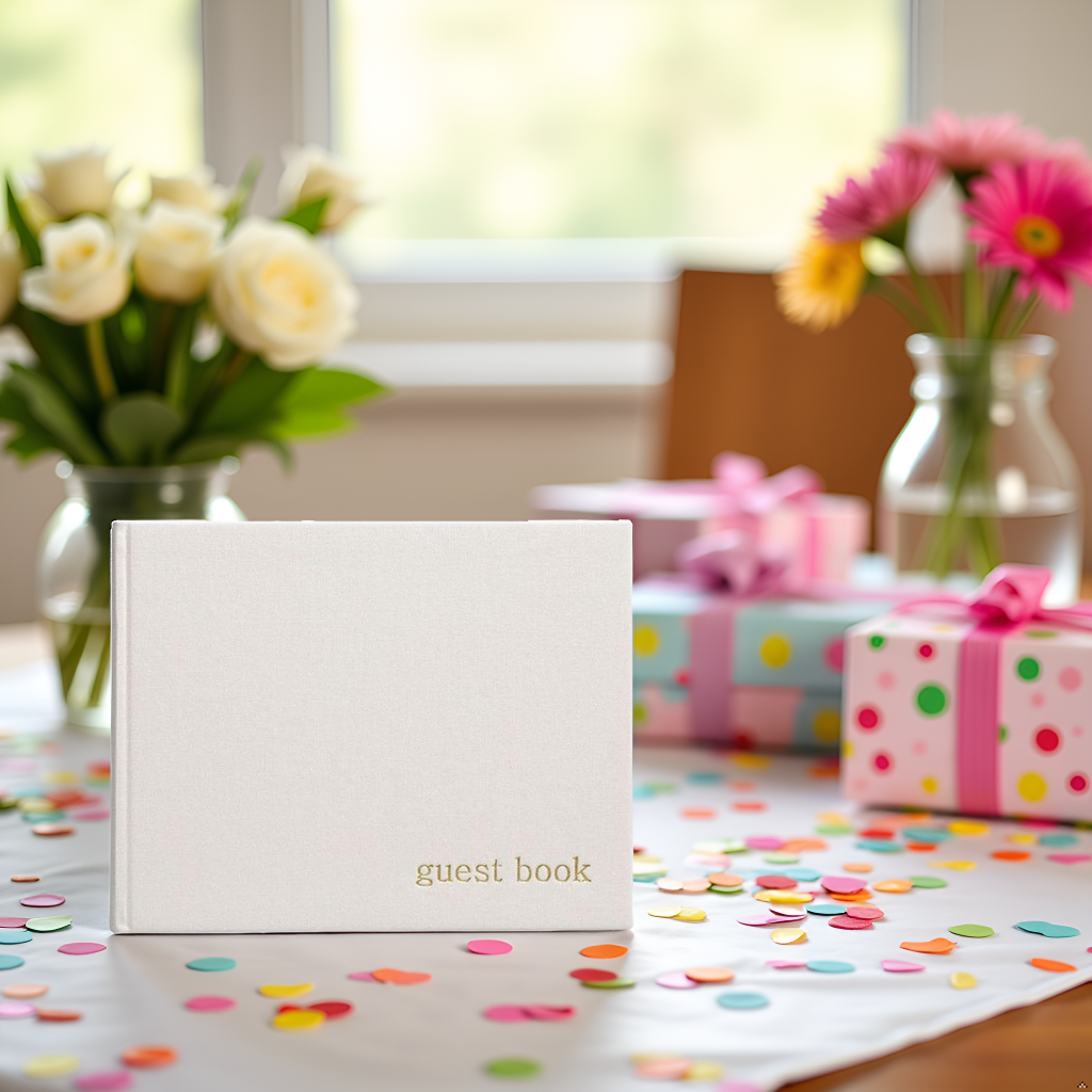 Pearhead - Wholesale Guest Book - Linen Guest Book, Classic Ivory with Gold Script10