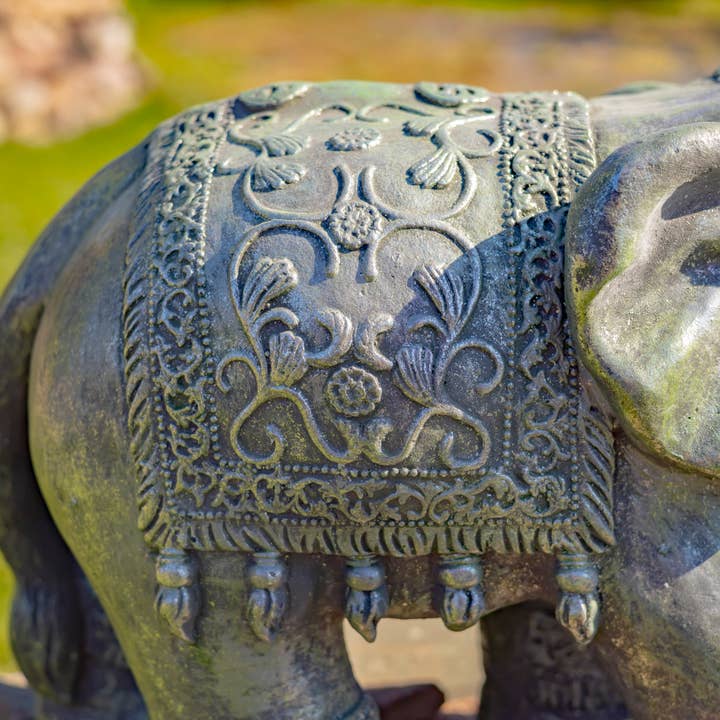 Zaer Ltd. International - Wholesale Outdoor Ornament/Decor - Magnesium Boho Elephant Statue- 3 Color Options18