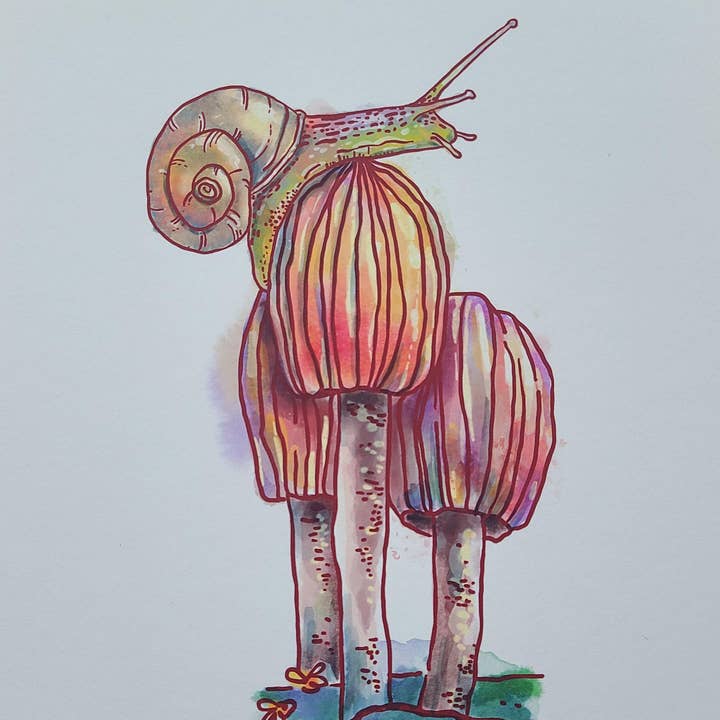 Snail Daze Print for wholesale by Broccokat Graphics