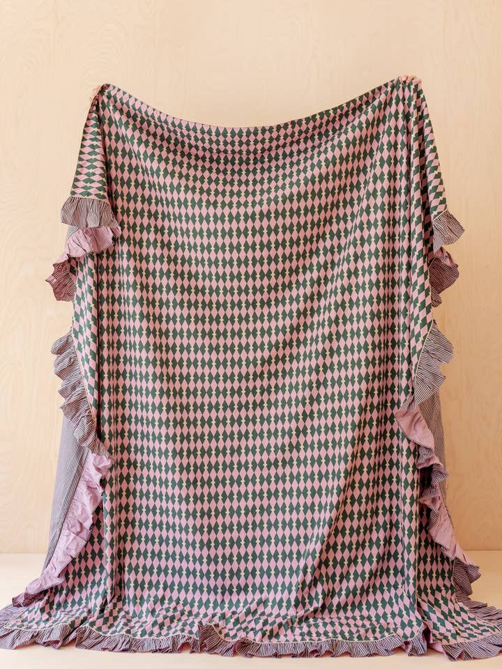 Cotton Duvet Cover in Pink Harlequin for wholesale by TBCo