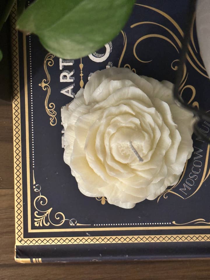 Bougie Pivoine pour la vente par Tranquillitas by JHS