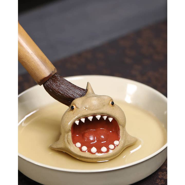 Gohobi (We cover U.S. import duties) - Vendita all'ingrosso Statuette decorative - Gohobi, decorazione da tè in ceramica fatta a mano in argilla YiXing, motivo: squalo12