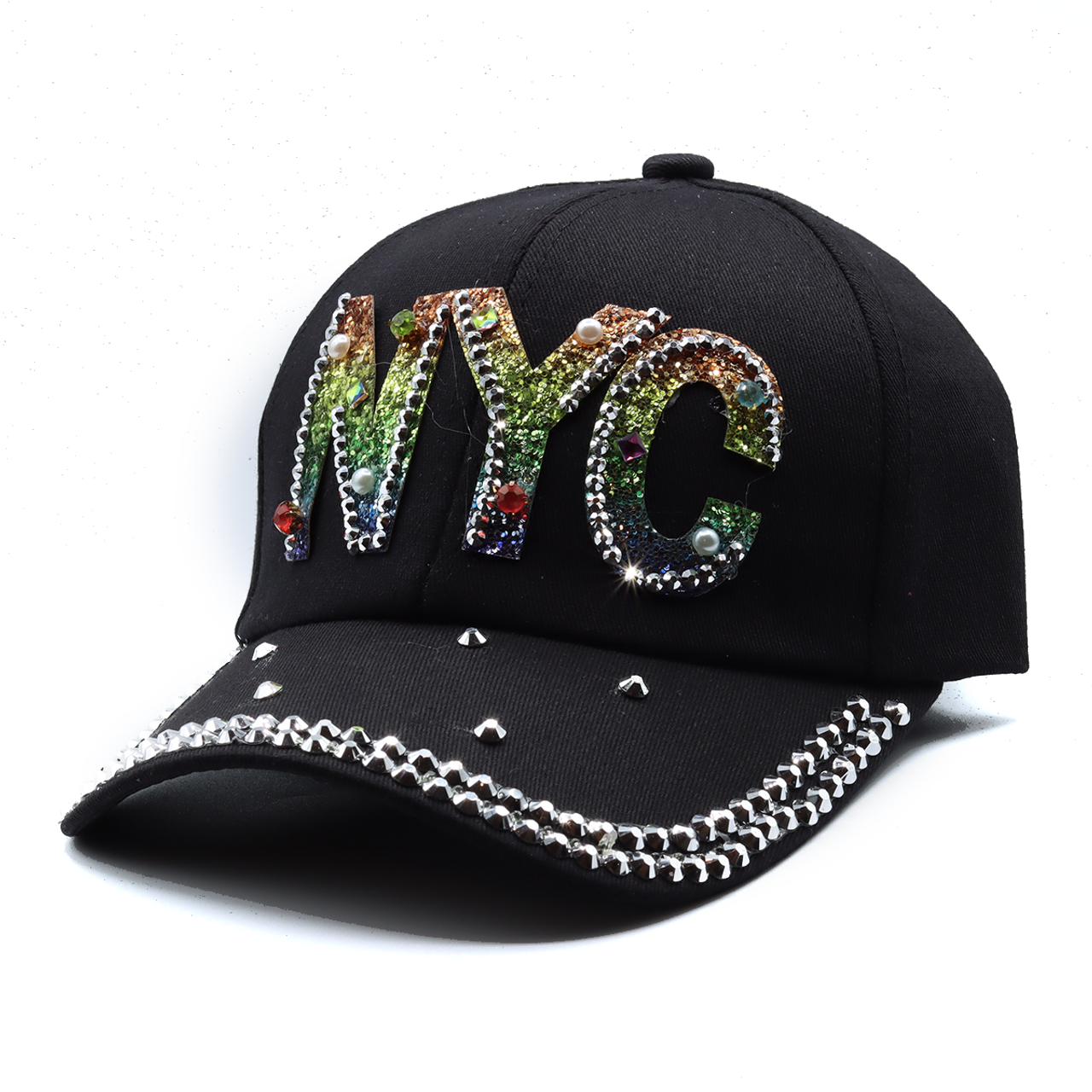 Selini New York - Wholesale Baseball Cap - Women's - 12pcs Assorted Bling Studs Cap - CP94ASST-A2