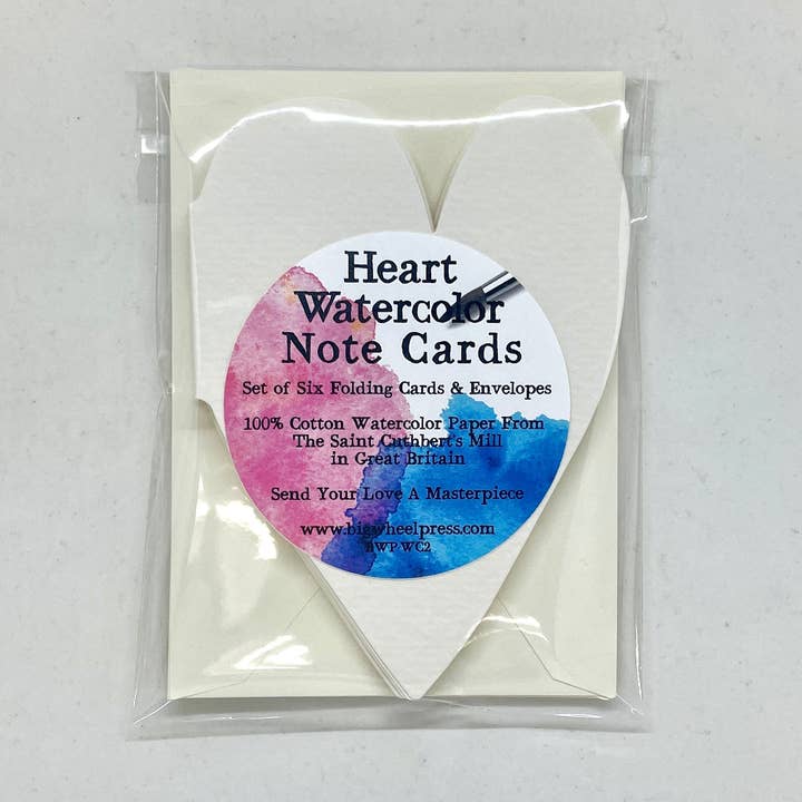 Cartes de correspondance Cœur Aquarelle - Ensemble de six pour la vente par Big Wheel Press