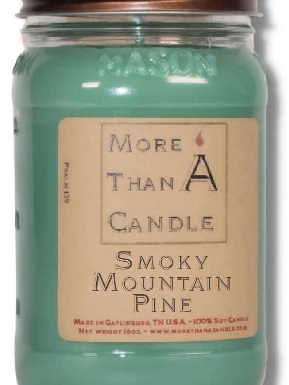 Smoky Mountain Pine - Barattolo di vetro da 16 oz per la vendita all'ingrosso da parte di More Than Candle