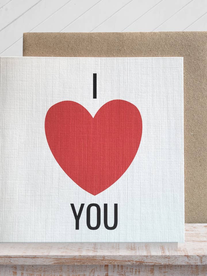 Second Ave I Love You Heart Square Card Birthday for wholesale by Second Ave Gift Company