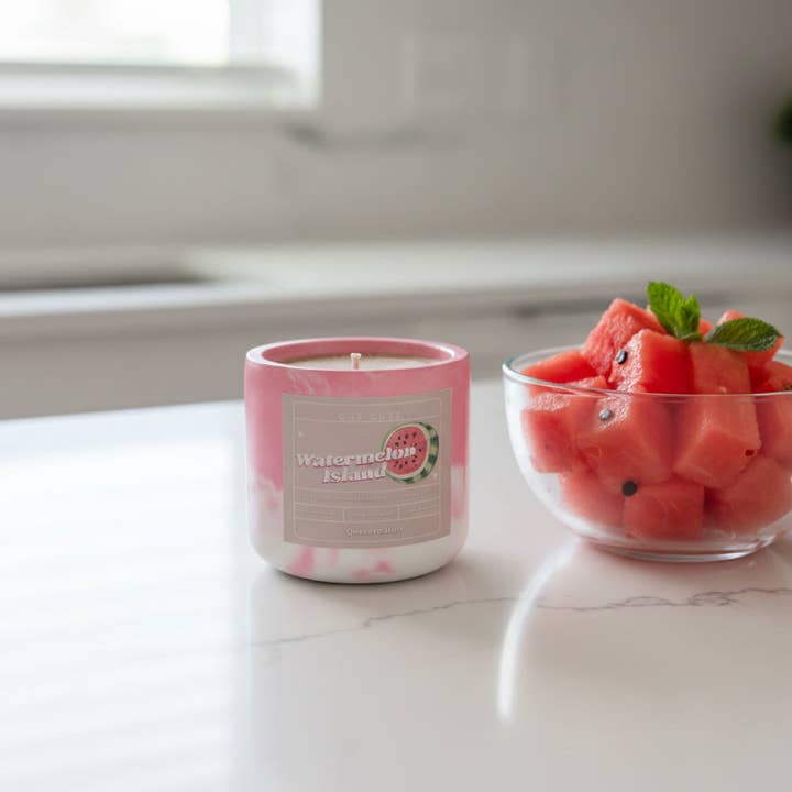 Vela de soja Isla Sandía 5,50 oz para venta al por mayor de Que Cute