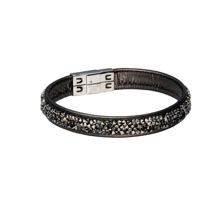 Leren armband „Minirocks” single grey voor wholesale door Crocus