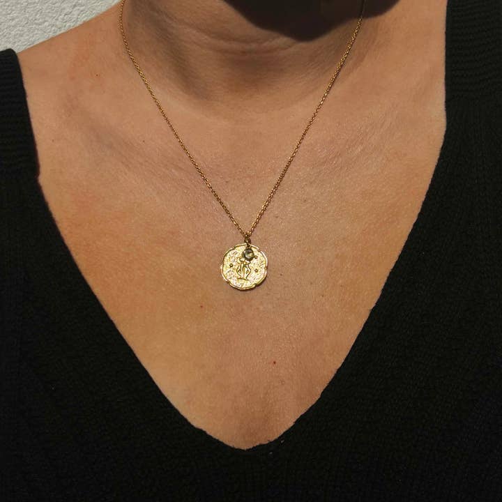 Gemini Necklace With Birth Stone Charm for wholesale by Shastra Home