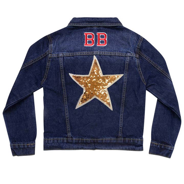 Cat in the Hood - Venta al por mayor Cazadora vaquera - Niños - Cazadora denim estrellas lentejuelas doradas