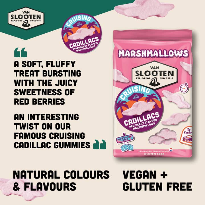 Van Slooten – wholesale Marshmallow – Van Slooten Cruising Cadillacs Marshmallows 250g x102