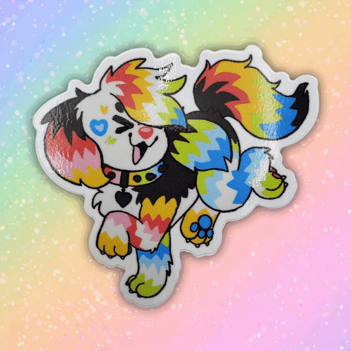 colorful sparkledog stickers! for wholesale by Hannimations
